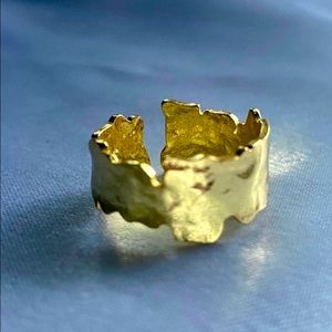 18k Gold Leaf Electroplated Ring